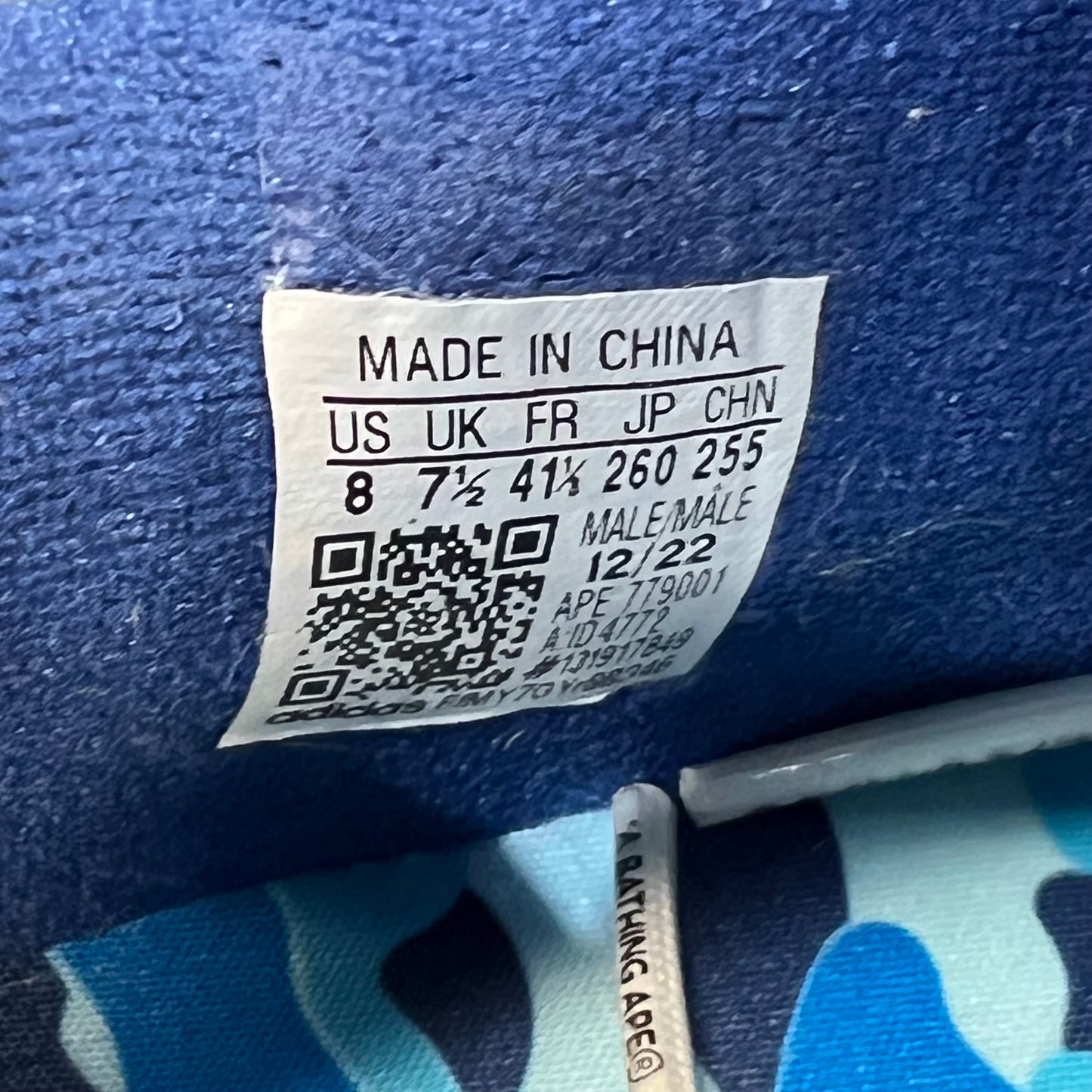 Adidas Forum 84 Low Bape Blue Camo (2023) Size 8 NEW s19622