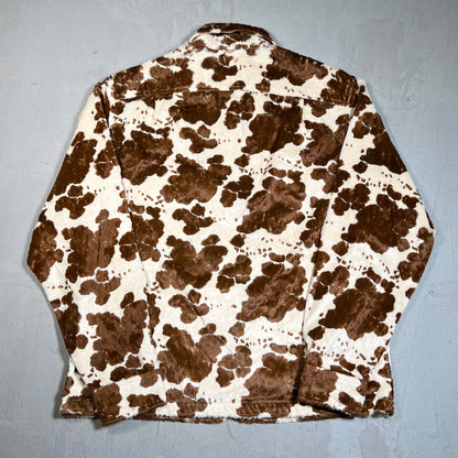 Supreme Faux Fur Cow Print Zip Up Jacket Size Small USED x17612
