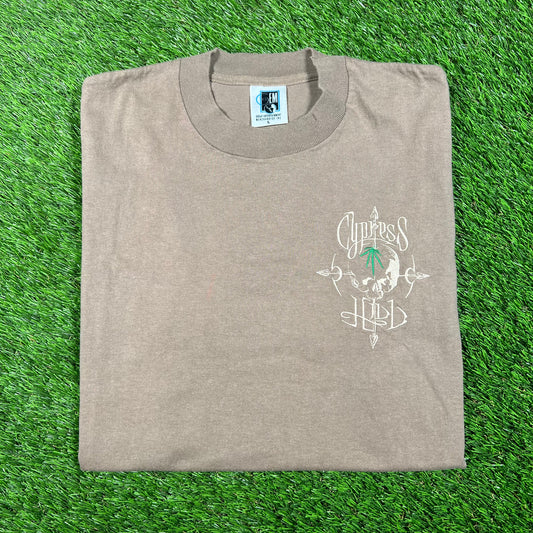 1990s Cypress Hill Embroidered Brown Tee Size Large USED x18111