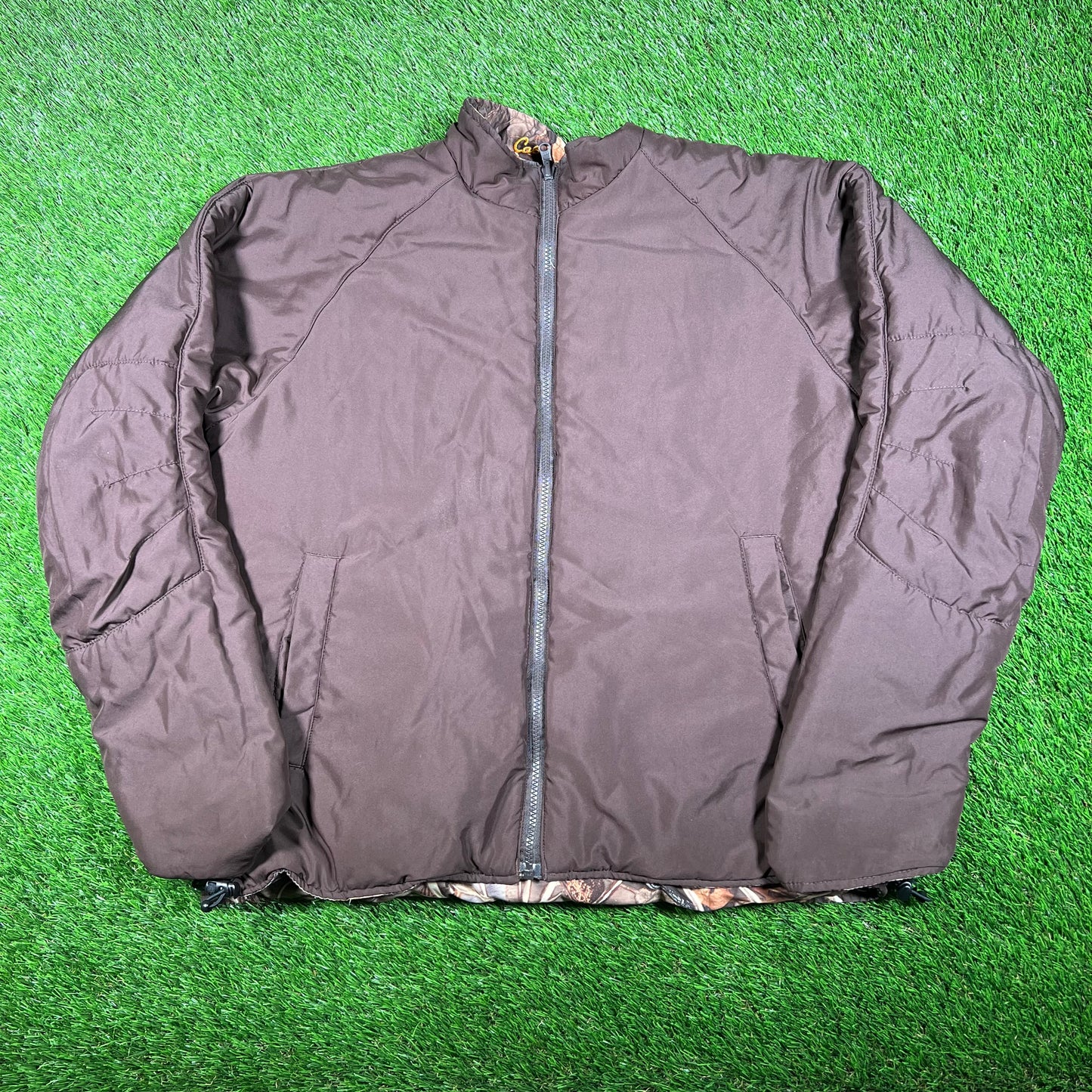 1990s Cabela's Real Tree Reversible Down Jacket Size Large USED v18031