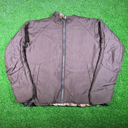 1990s Cabela's Real Tree Reversible Down Jacket Size Large USED v18031