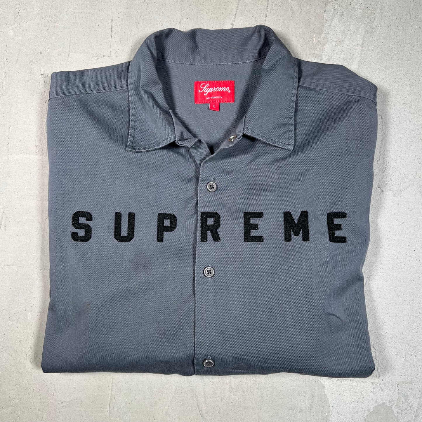 Supreme 2-Tomne Work Shirt Dark Grey (2020) Size Large USED x17513