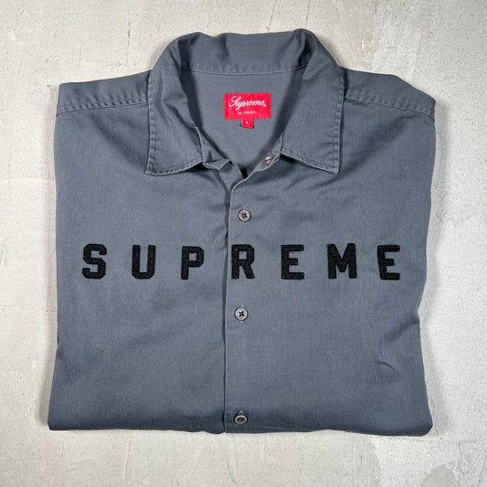 Supreme 2-Tomne Work Shirt Dark Grey (2020) Size Large USED x17513