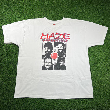 Y2K Maze ft. Frankie Beverly White Tee Size XXL USED v16083