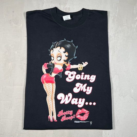 2005 Betty Boop Going My Way Black Tee Size XL USED v19081