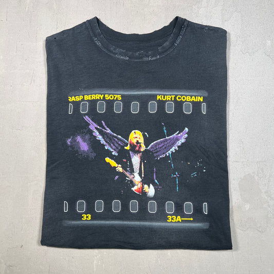 GV Gallery Kurt Cobain Washed Black Tee Size Small USED x17075