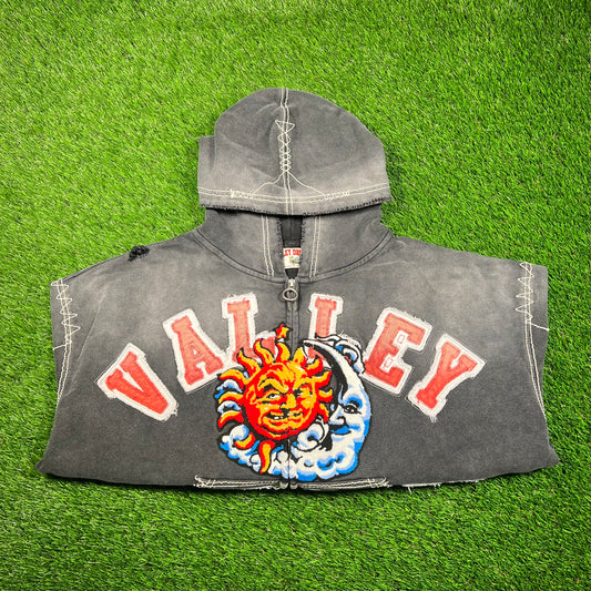 Vale Valley Dreams Sun and Moon Black Hoodie Size XL NEW x16827