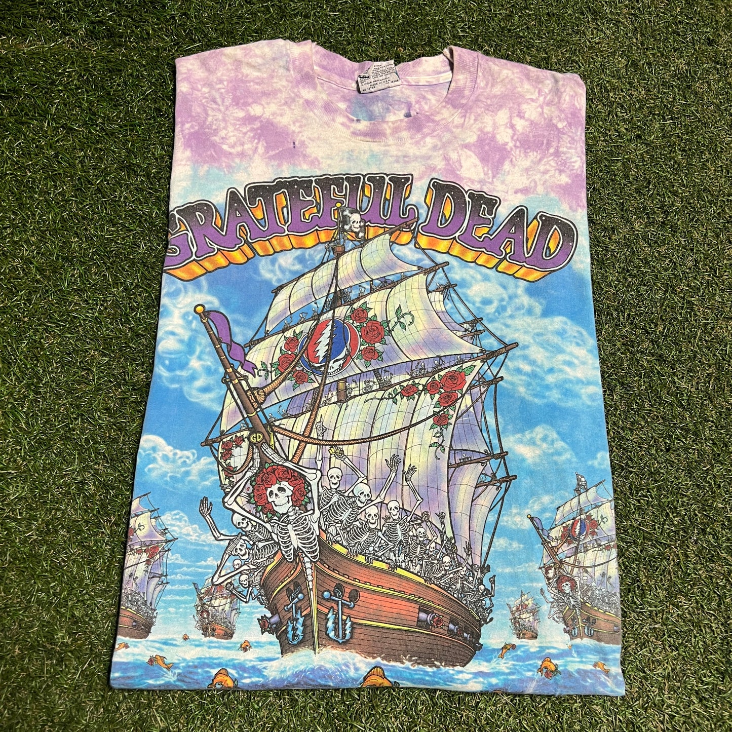 1993 Grateful Dead "Ship of Fools' Sailing Tie Dye Tee Size XL USED v16367