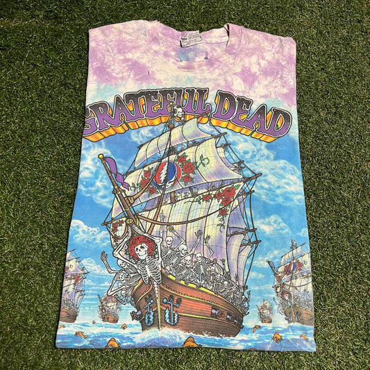 1993 Grateful Dead "Ship of Fools' Sailing Tie Dye Tee Size XL USED v16367