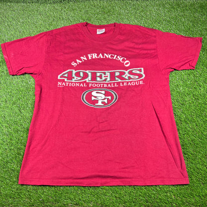 1996 San Francisco 49ers Maroon Logo Tee Size XL USED v16820