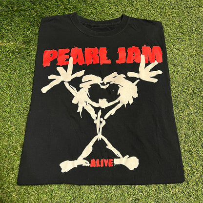Pearl Jam Modern Alive Tour Black Tee Size Large USED v16426