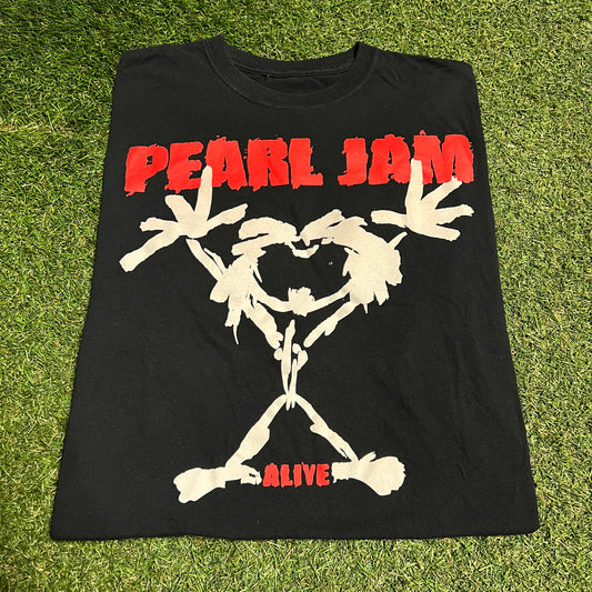 Pearl Jam Modern Alive Tour Black Tee Size Large USED v16426