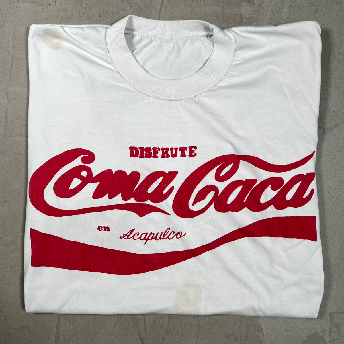 1990s Coca-Cola Parody "Eat Poop" White Tee Size Medium USED v20058