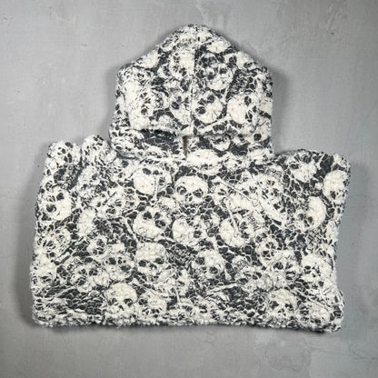 ERL Printed Skull Hoodie Size Medium USED x17396