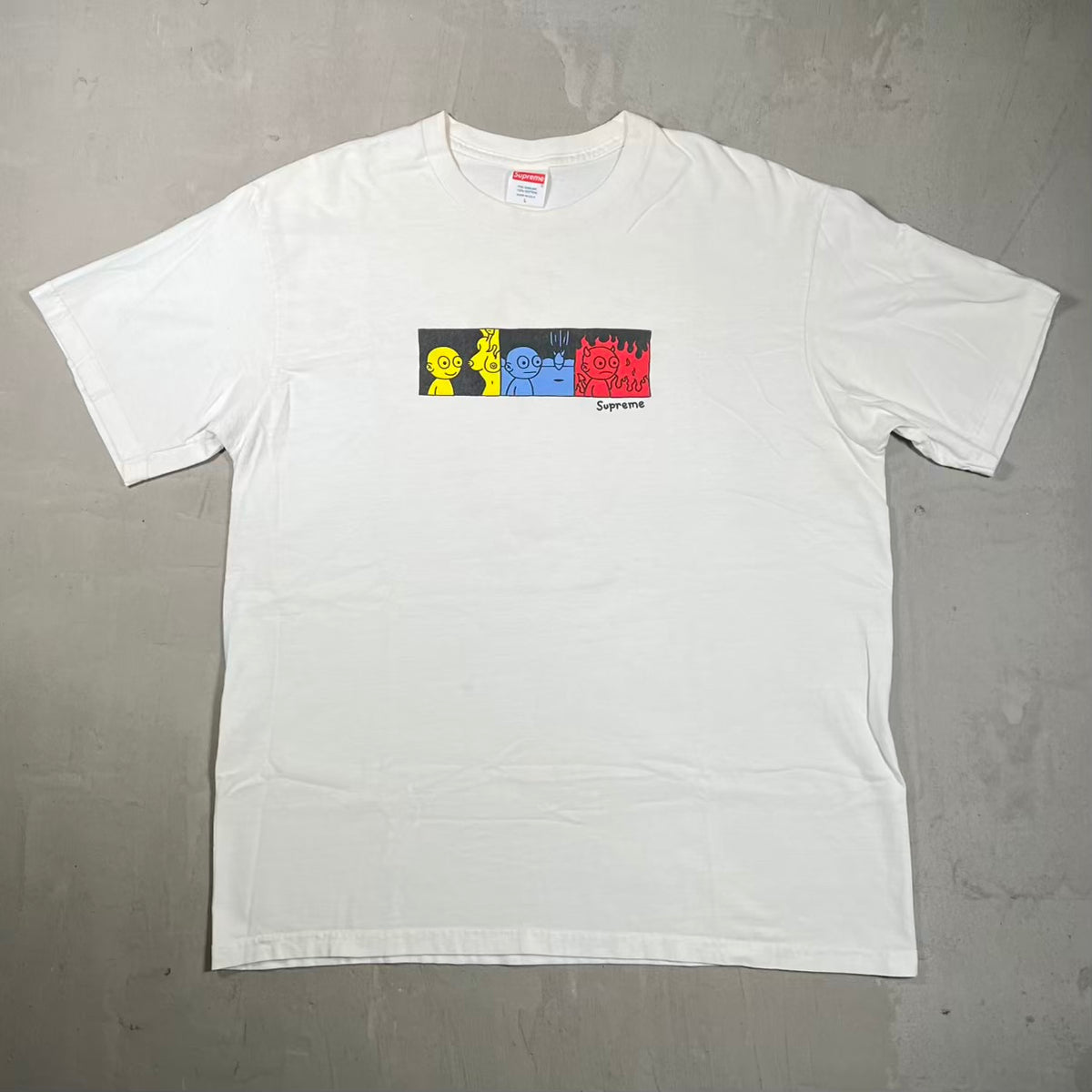 Supreme Life (2019) White Tee Size Large USED x18445
