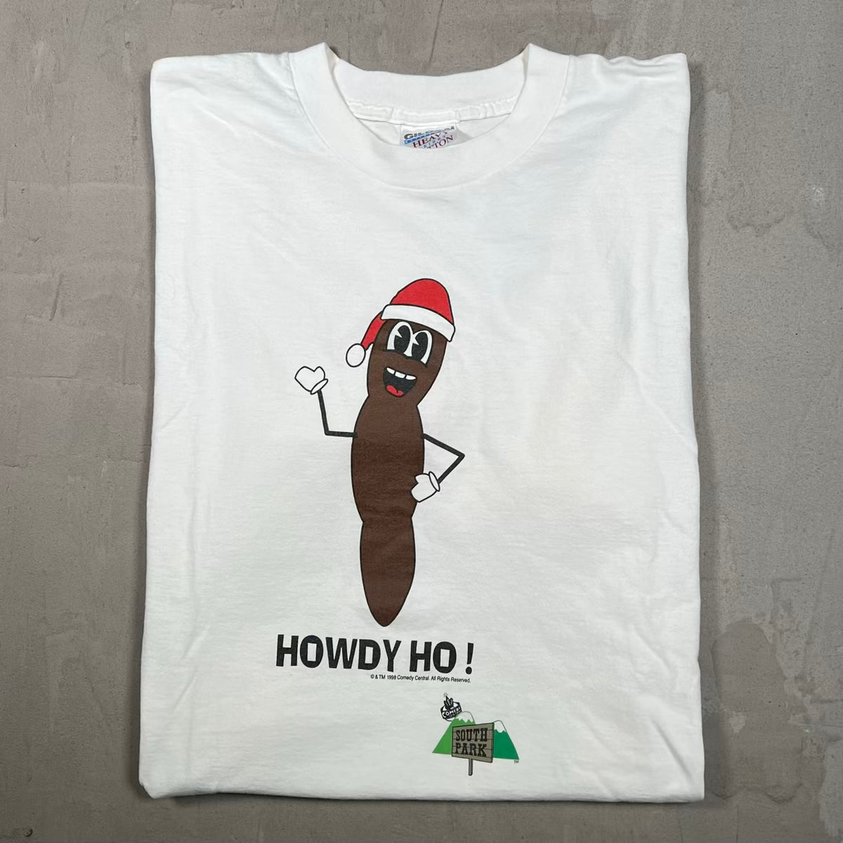 1998 South Park Howdy Ho Poop Cartoon Promo White Tee Size XL USED v20210