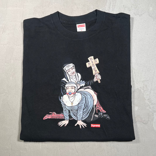 Supreme "Nuns" Black Tee (2022) Size Medium USED x15390