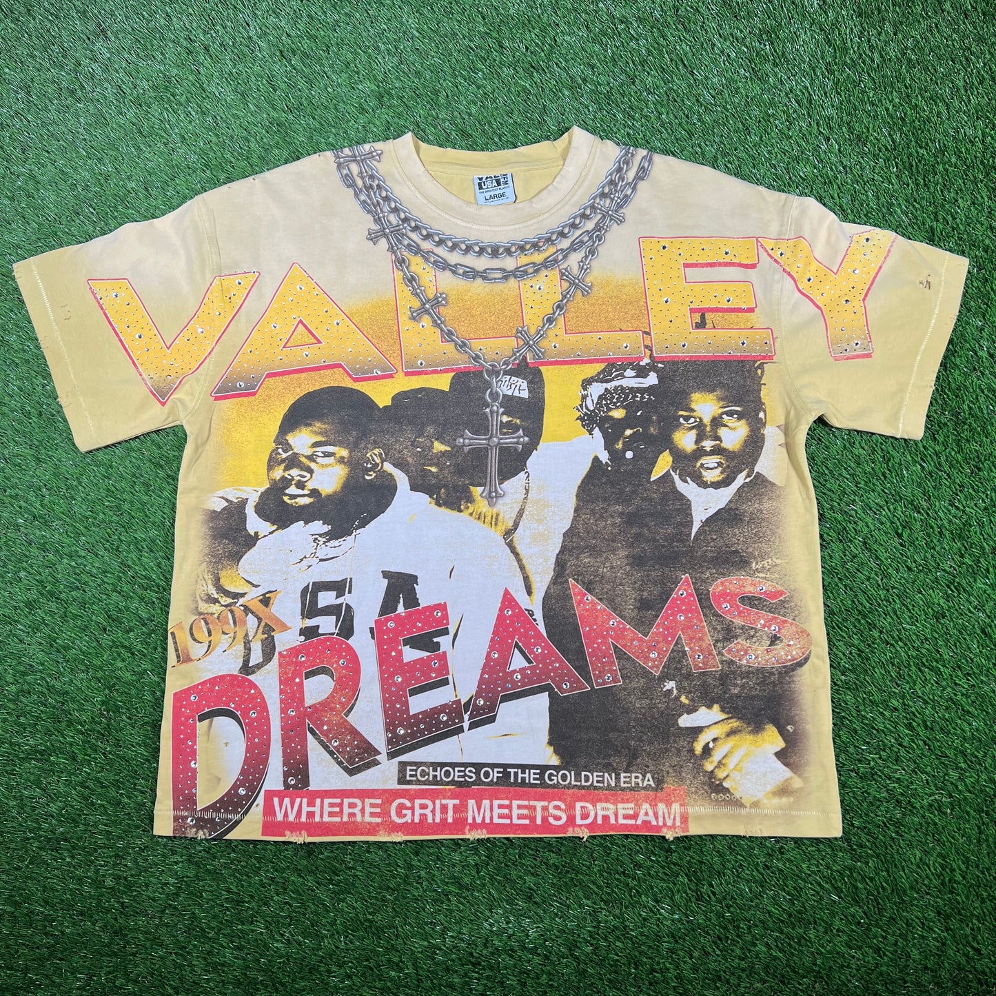 Vale Golden Era Chambers Yellow Tee Large NEW x14771