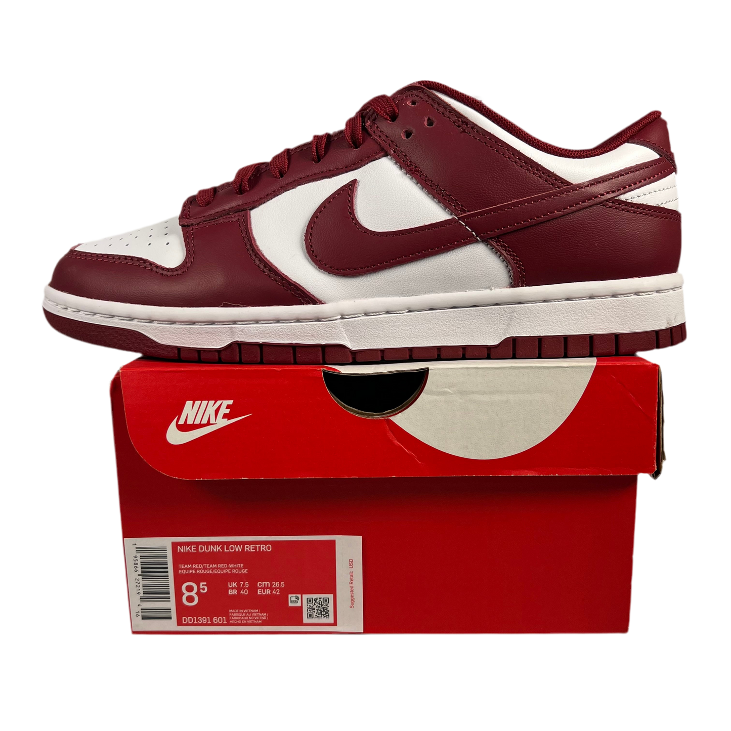 Nike Dunk Low Team Red Size 8.5 NEW s17471