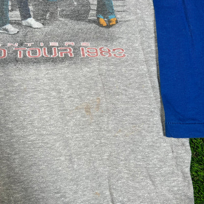 1983 Journey Frontiers Alien Grey/Blue Baseball Tee Size Medium USED v16630
