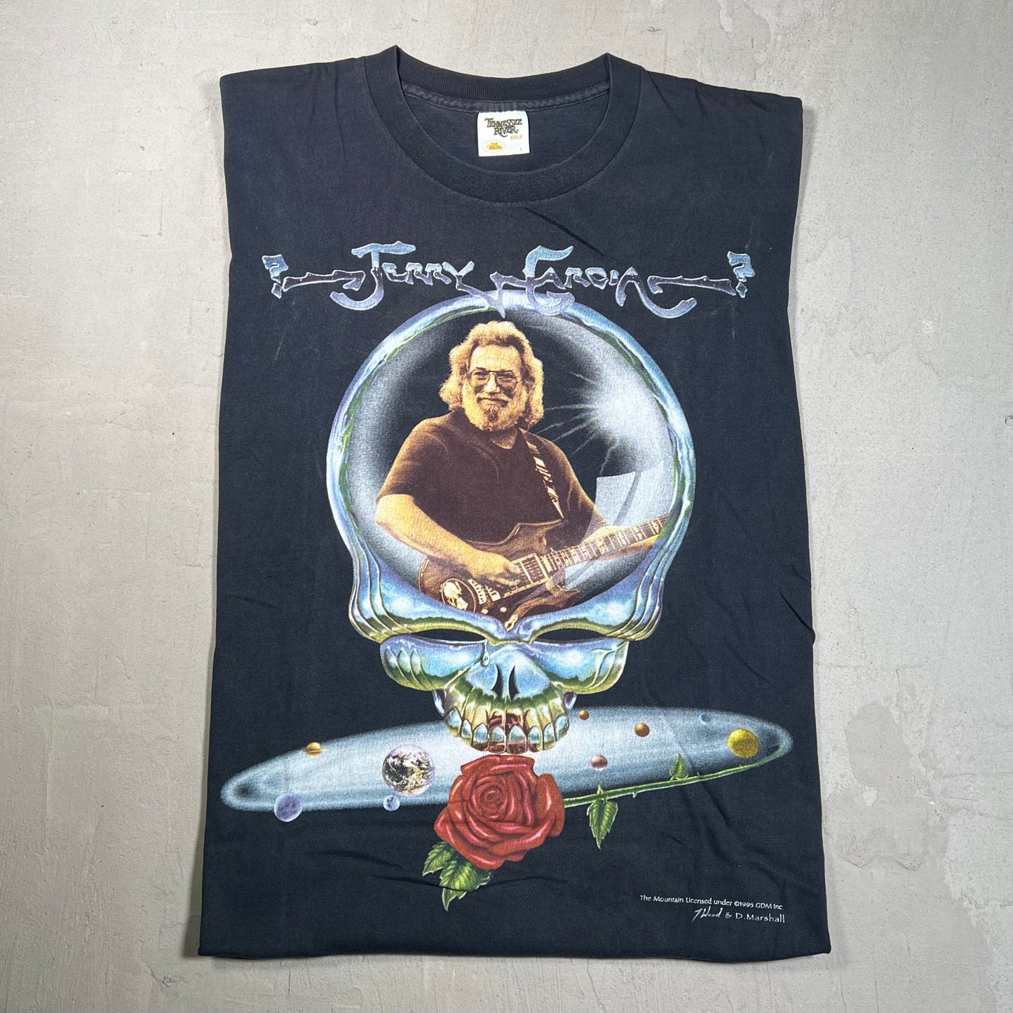 1995 Grateful Dead Jerry Garcia Skeleton Head Out Size Large USED v10598