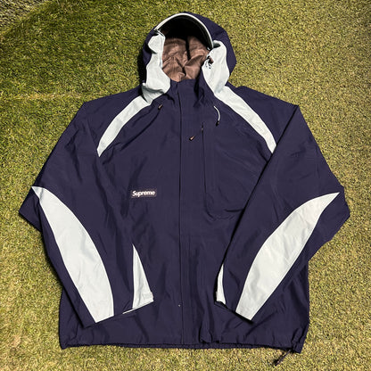 Supreme Gore Tex Paclite Navy Blue Light Jacket (2022) Size Small USED x13848