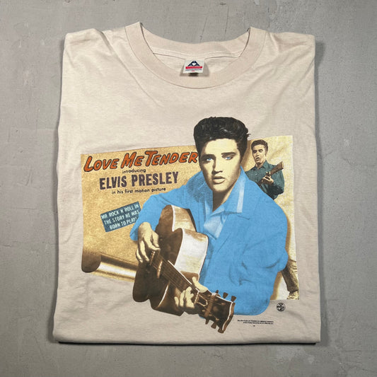 1998 Elvis love me tender tee khaki Size XXL USED v13698