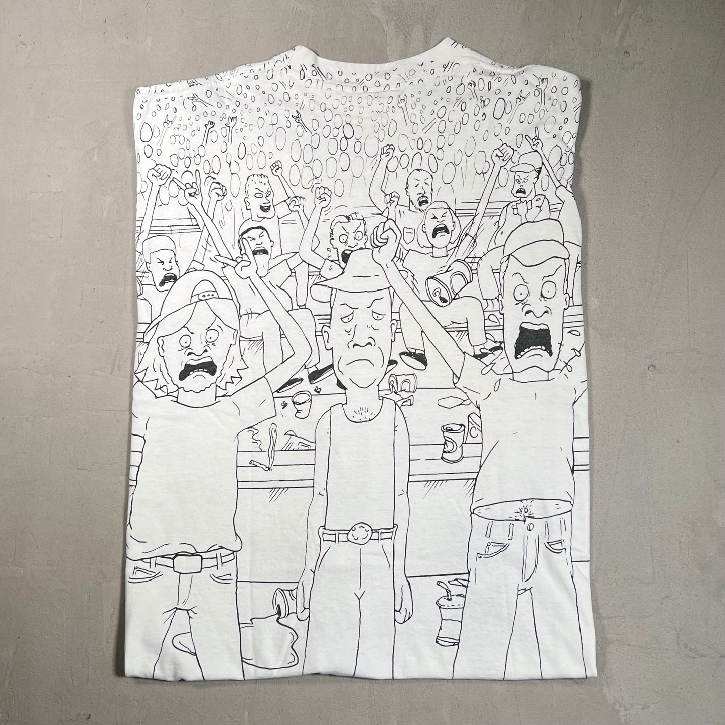 1993 Beavis and Butthead Staney Desantis AOP Tee Size XL USED v14837