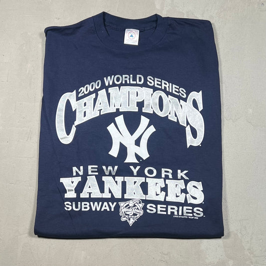 2000 New York Yankees Navy World Series Tee Size Large NEW v19271