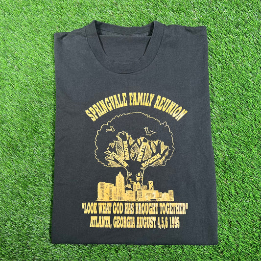 1995 Springvale Family Reunion Black Tee Size XL USED v17826