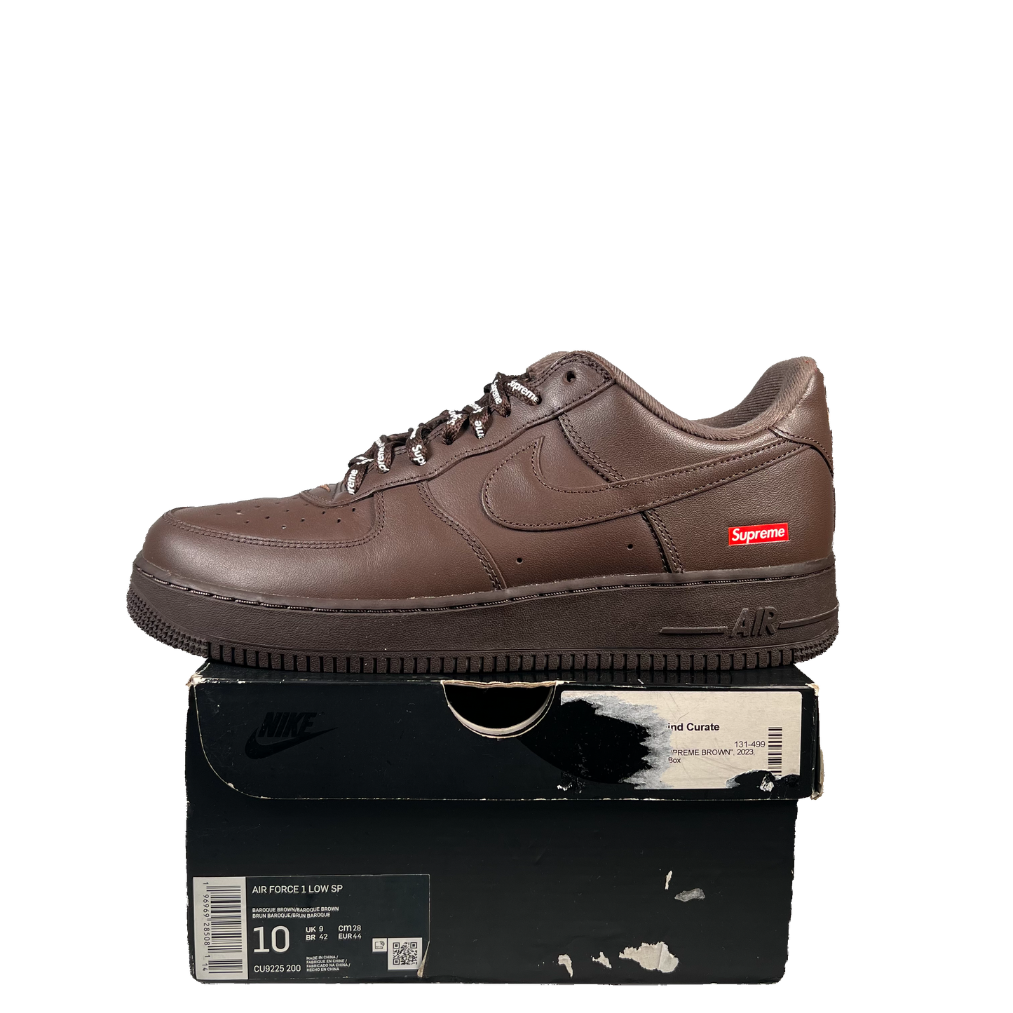 Nike Air Force One Low Supreme Baroque Brown (2023) Size 10 USED s19672
