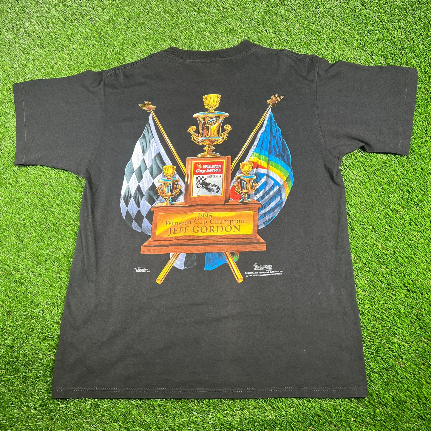 1995 Jeff Gordon Black Nascar Winston Cup Champion Size Large USED v17049