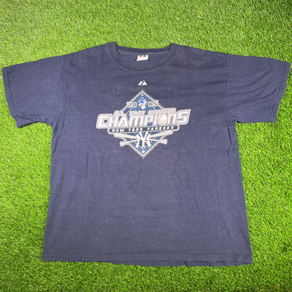 2005 New York Yankees Navy AL East Champions Tee Size XL USED v16997