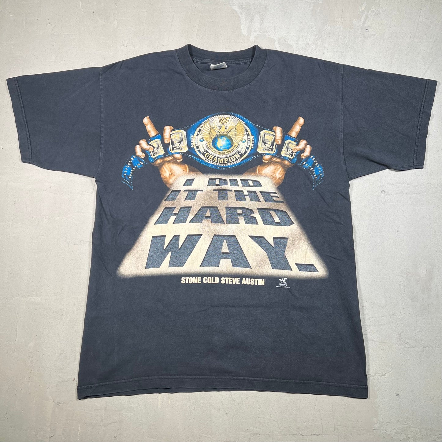 1998 Stone Cold "Hard Way" Black Tee Size Large USED v18968
