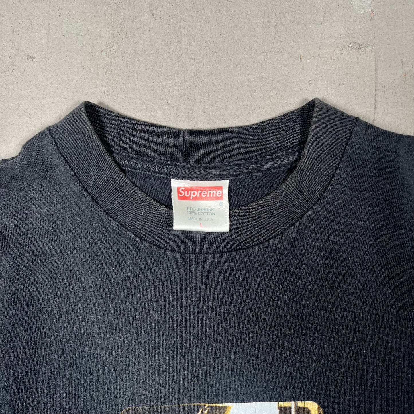 1999 Navy Ssur 'man On Fire Black Tee Size Large USED x17343