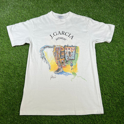 1995 Jerry Garcia Artwear Special Olympics White Tee Size Small USED v16608