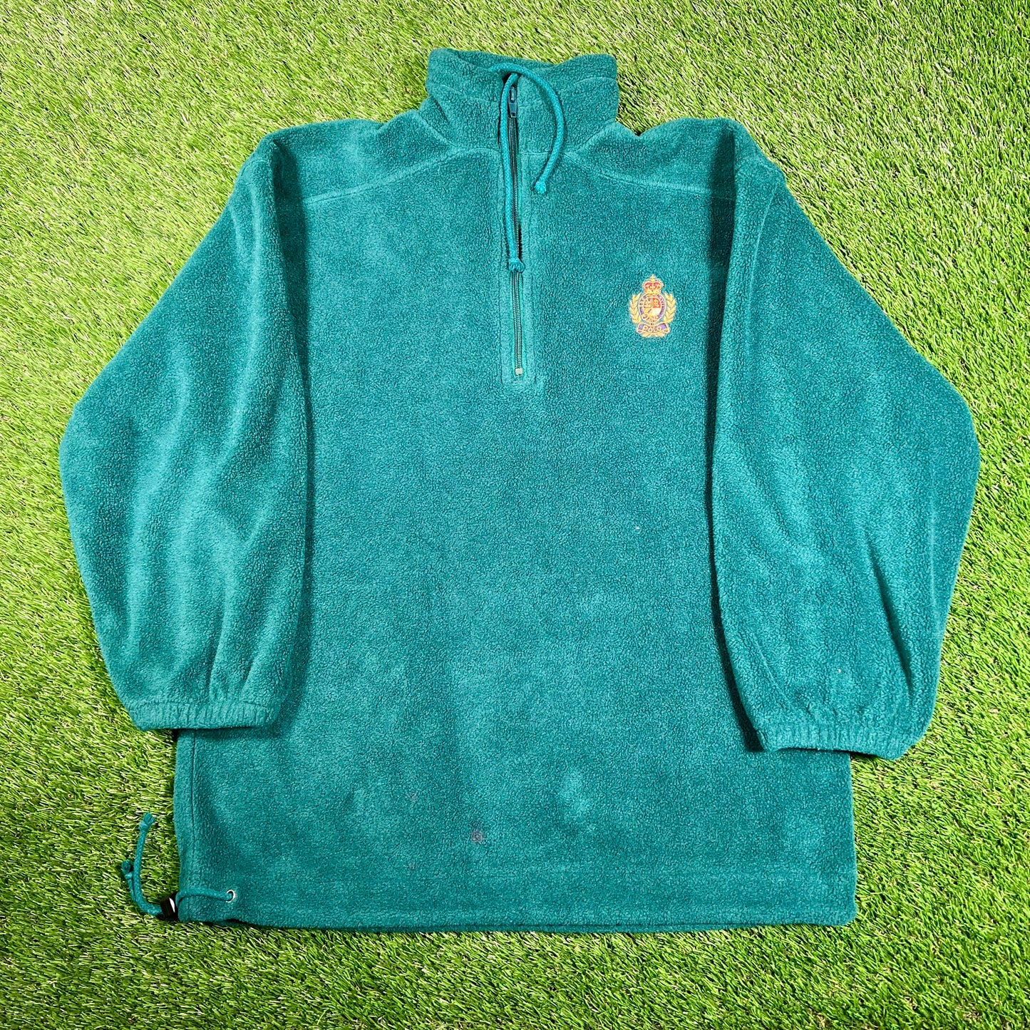 Ralph Lauren Polo Golf Logo Green Fleece Jacket Size Large USED v18035