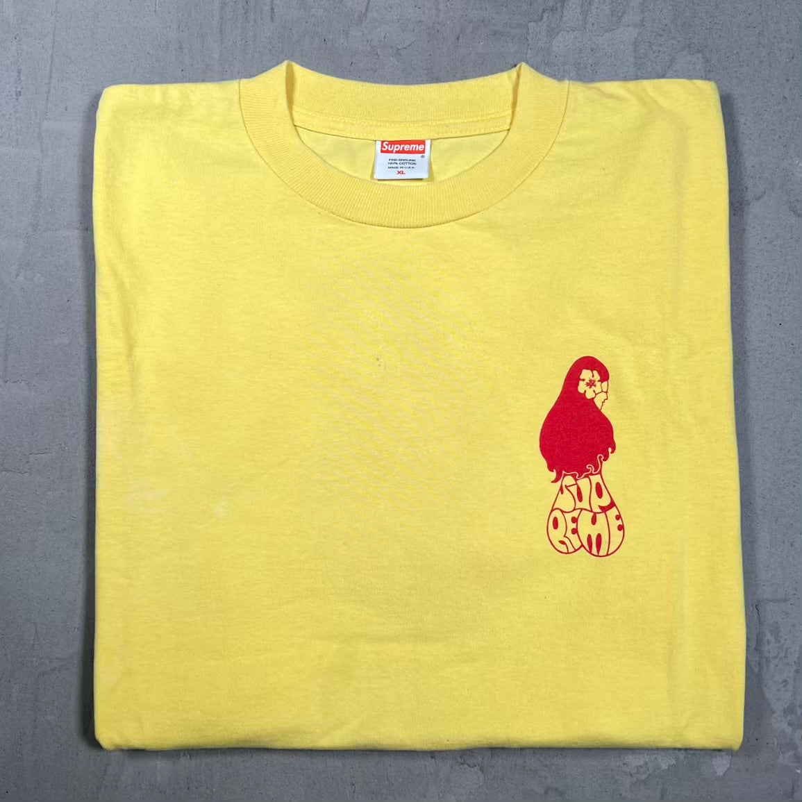 Supreme Okole Hula Yellow Tee (2005) Size XL USED x16723