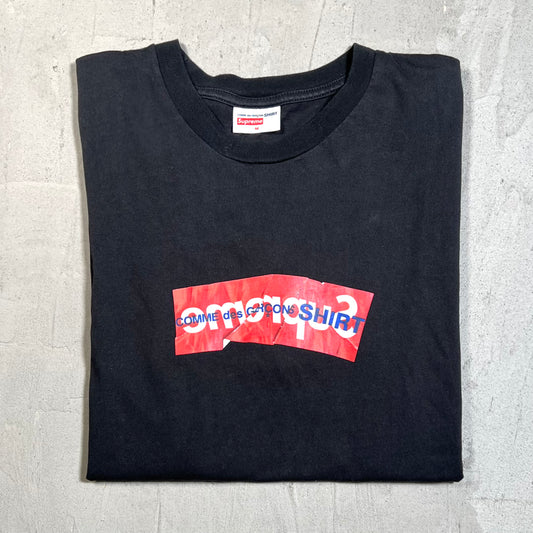 Supreme CDG Box Logo Black Tee Size Medium USED x17630