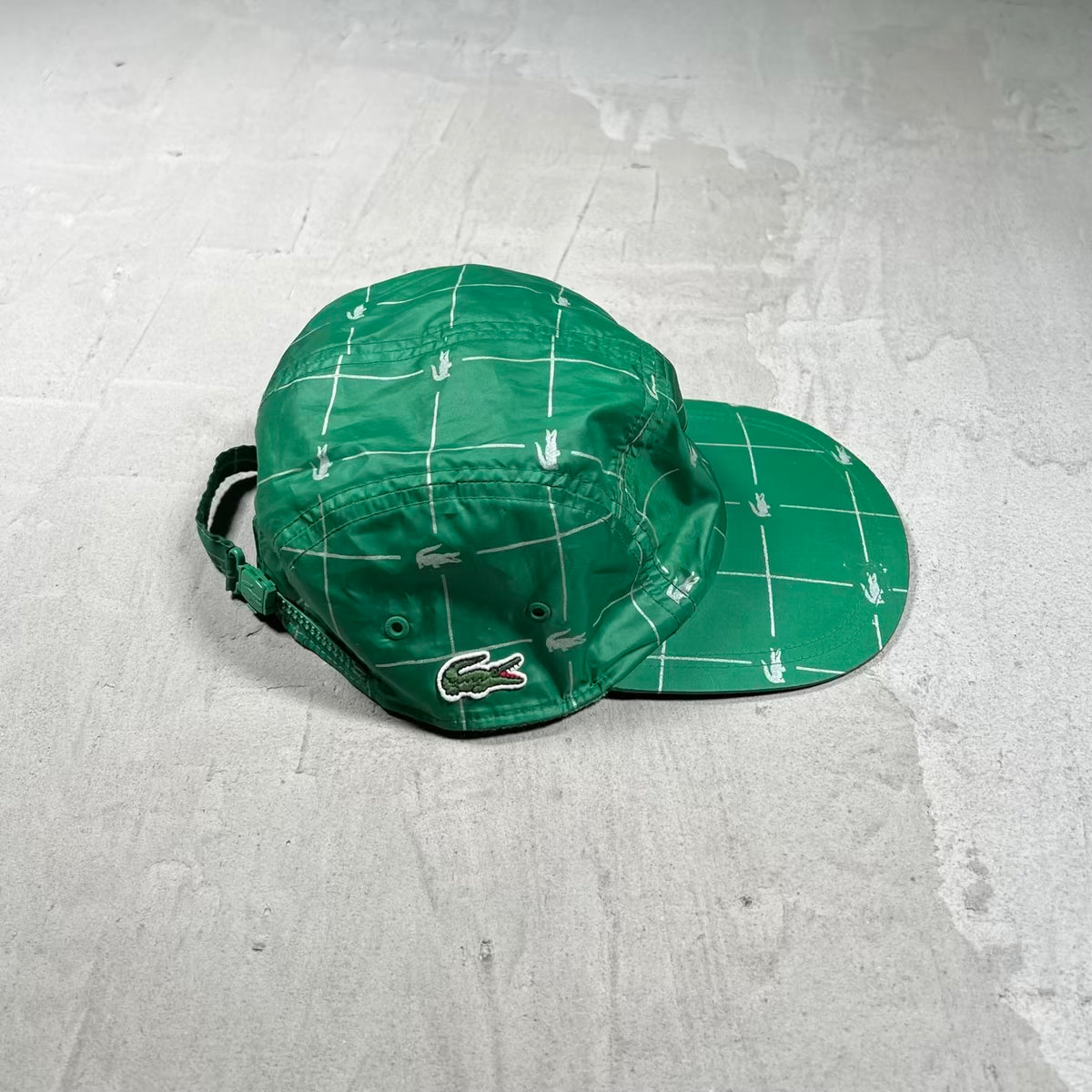 Supreme Lacoste Reflective Grid Cap Green (2018) USED x18515