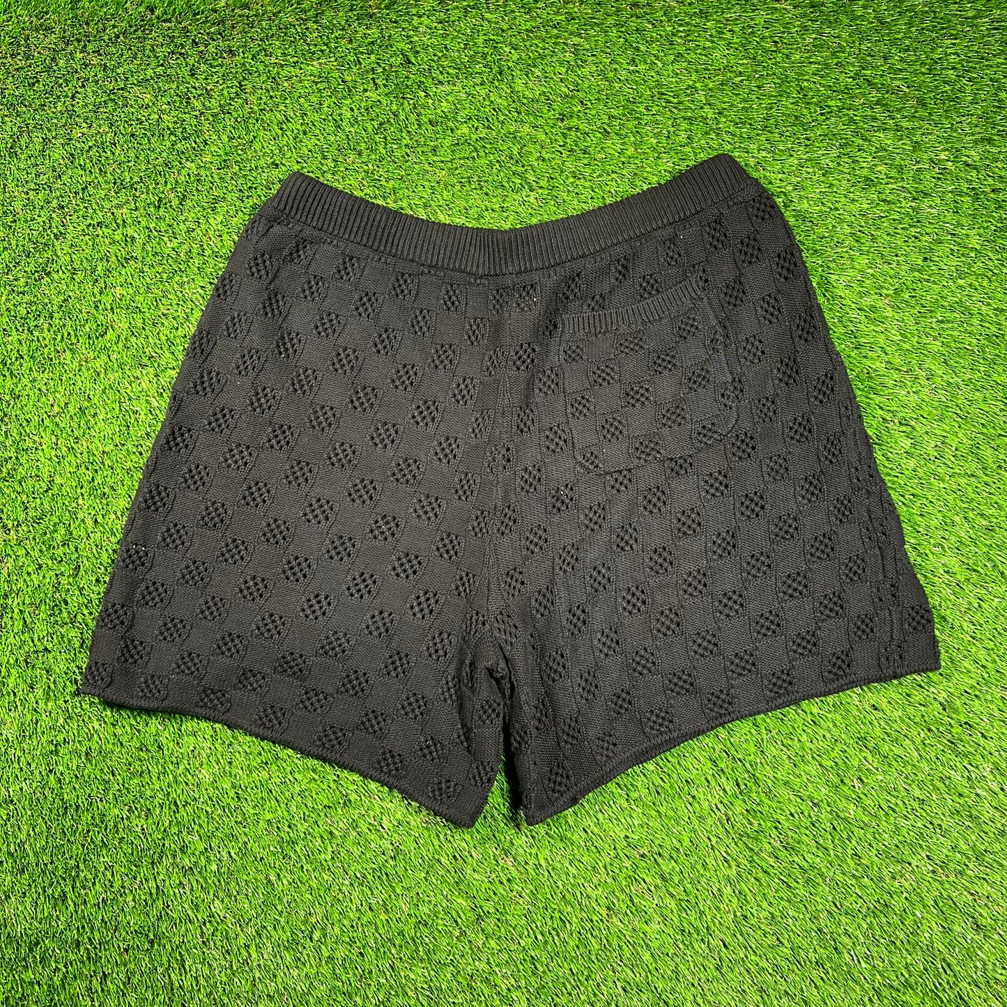 Aime Leon Dore ALD Jacquard Black Knit Shorts Size XL USED x16547