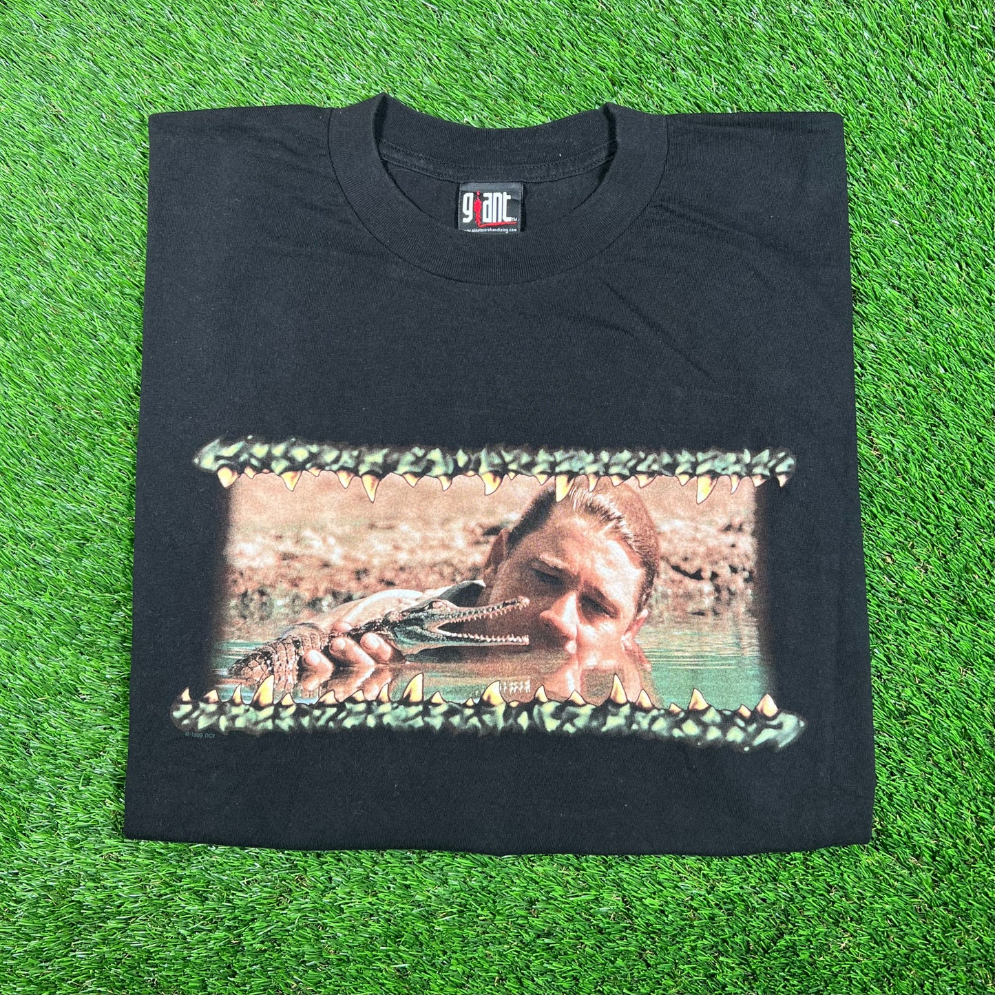 2000s The Crocodile Hunter Baby Croc Black Tee Size XL USED v17612