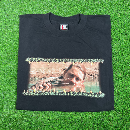 2000s The Crocodile Hunter Baby Croc Black Tee Size XL USED v17612