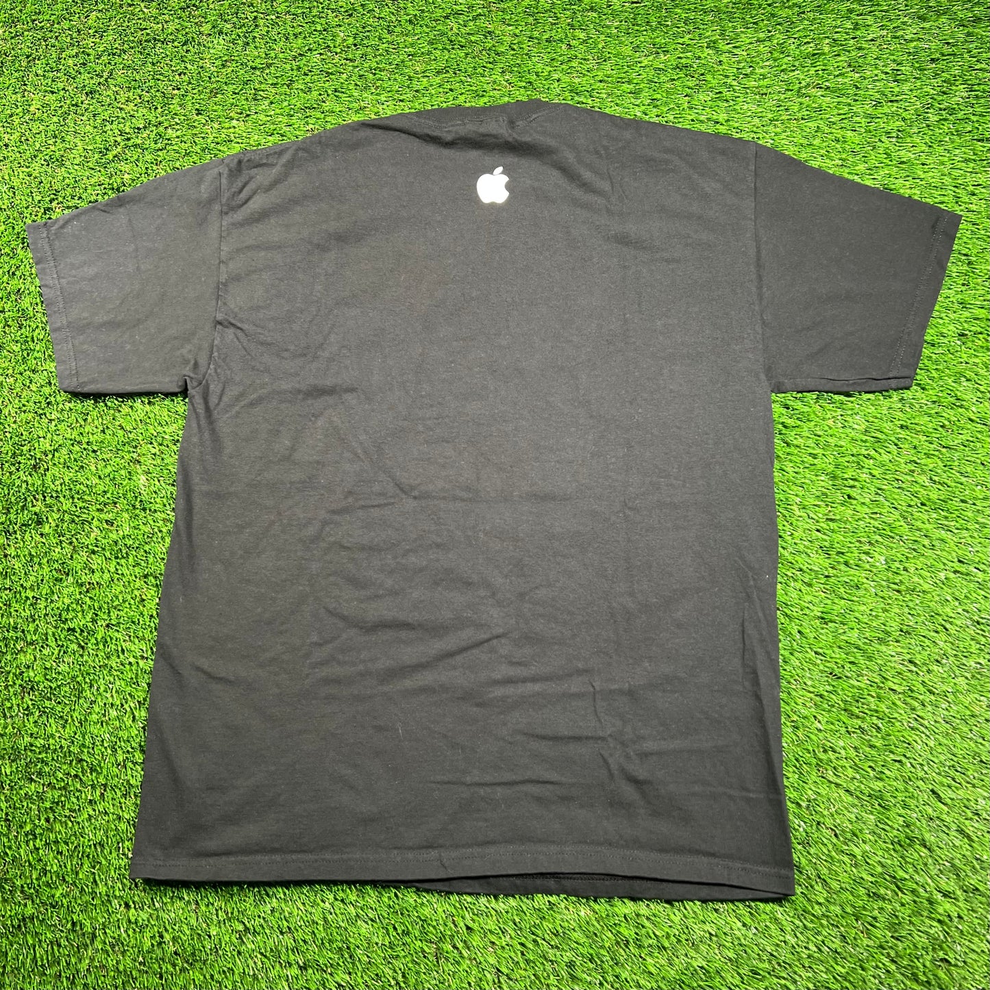 Y2K Apple Motion Graphics Black Promo Tee Size Large USED v18328