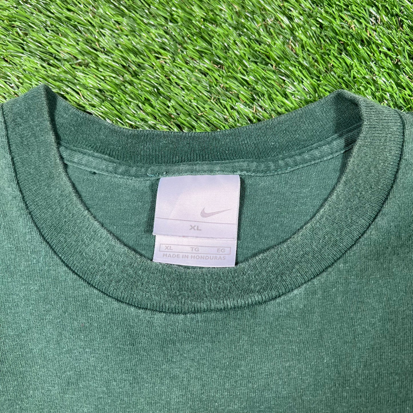 Y2K Nike Boston Just Do It Green Tee Size XL USED v16962
