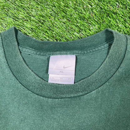 Y2K Nike Boston Just Do It Green Tee Size XL USED v16962