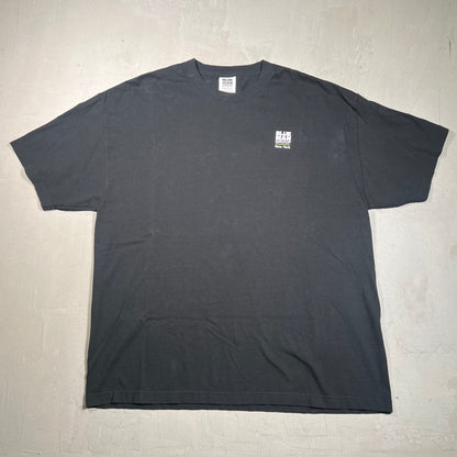 Y2K Blue Man Group Big Face Back Black Tee Size XXL USED v16699