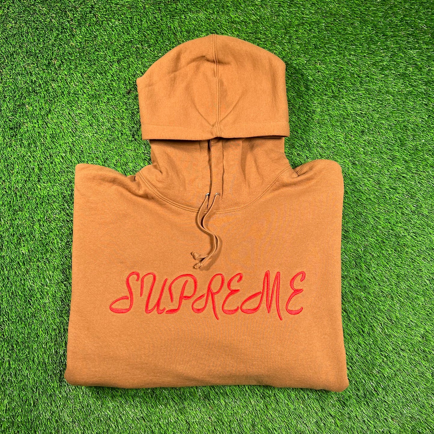 Supreme Script Hooded Sweatshirt Light Brown (2023) Size XL NEW x16585