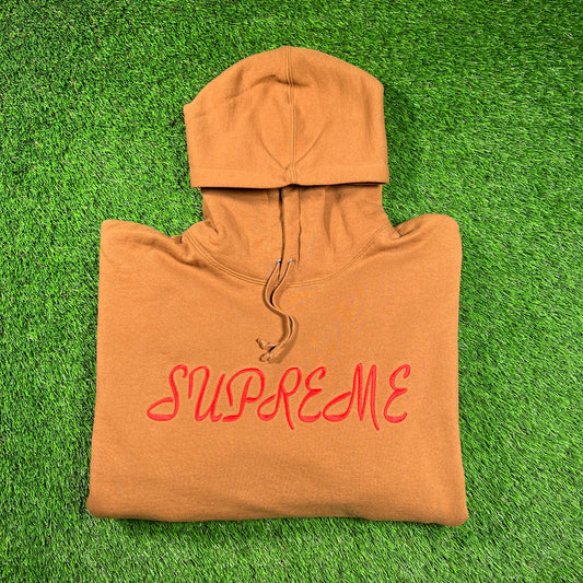 Supreme Script Hooded Sweatshirt Light Brown (2023) Size XL NEW x16585