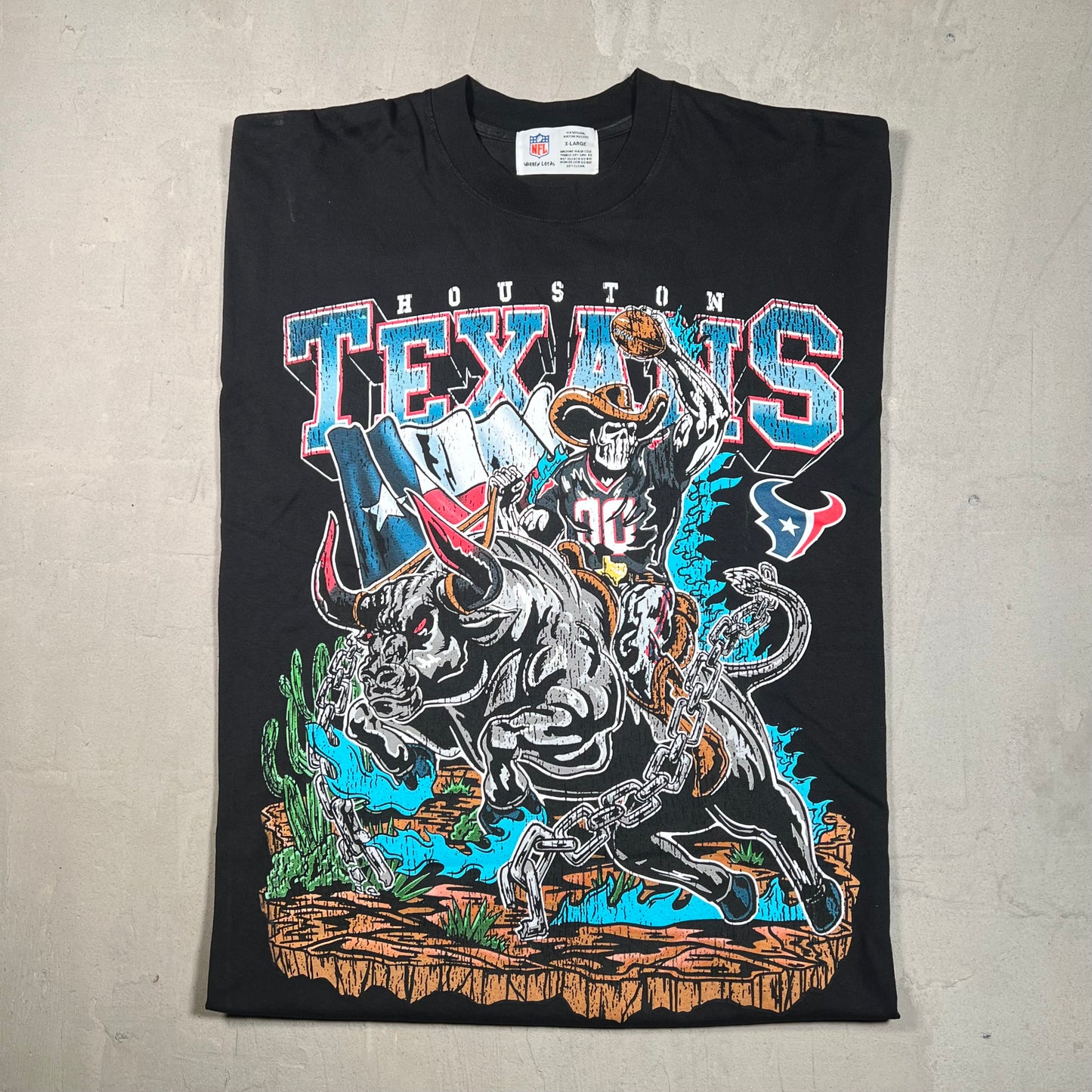 Warren Lotas x NFL Houston Texans Wrangler Black Tee Size XL NEW x14806